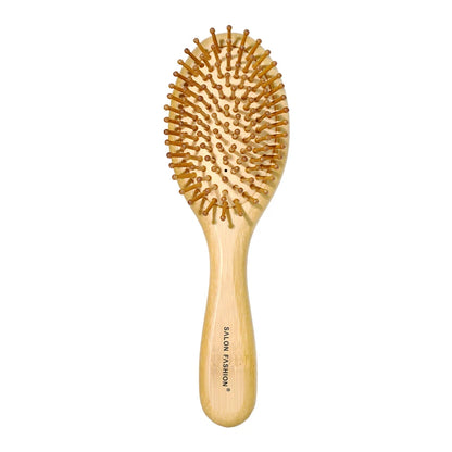 Bamboo Hair Brush with Wide Teeth & Air Bag - Smooth Scalp Massage Comb for Women Hairdressing Styling Tools