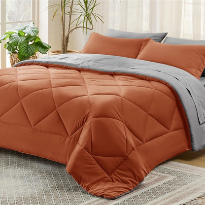 Bedsure Reversible Comforter Set – Queen Bed-in-a-Bag with Sheets & Pillowcases, Twin to King Size