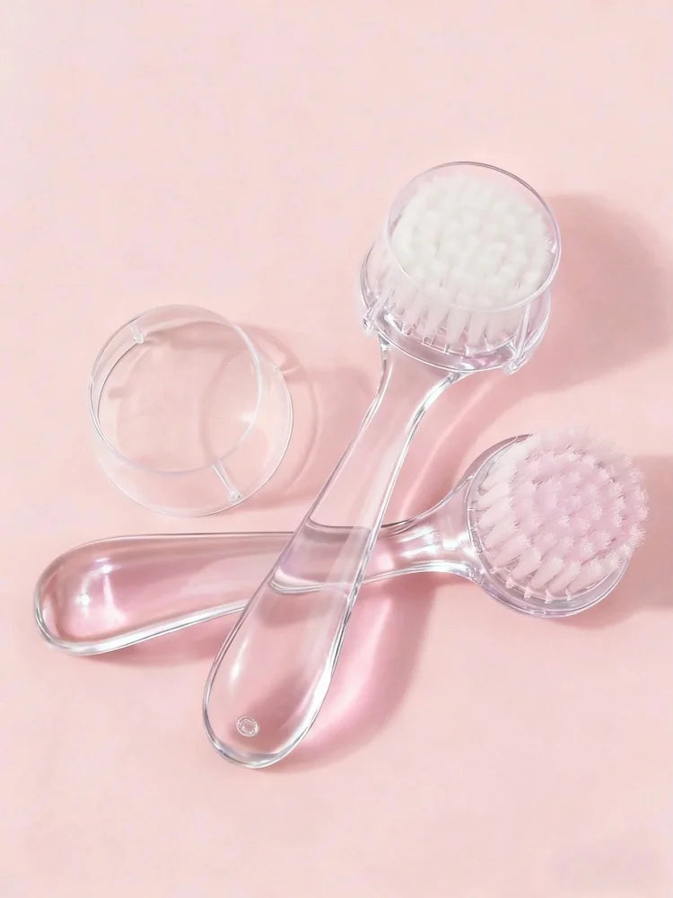 Acrylic Nail Dust Brush Set - Round Head Powder Cleaning Brush With Cap Professional Manicure Pedicure Tool Holder