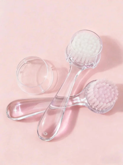 Acrylic Nail Dust Brush Set - Round Head Powder Cleaning Brush With Cap Professional Manicure Pedicure Tool Holder
