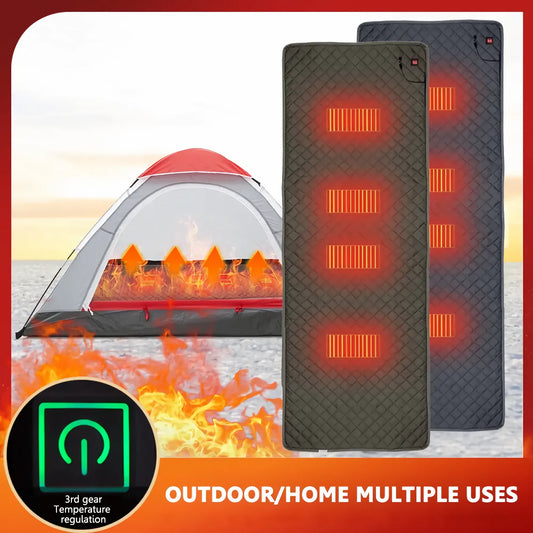 5V USB Heated Electric Mat - 3-Level Temperature Control, Cold Resistant Heating Pad for Outdoor Camping and Sleeping Comfort