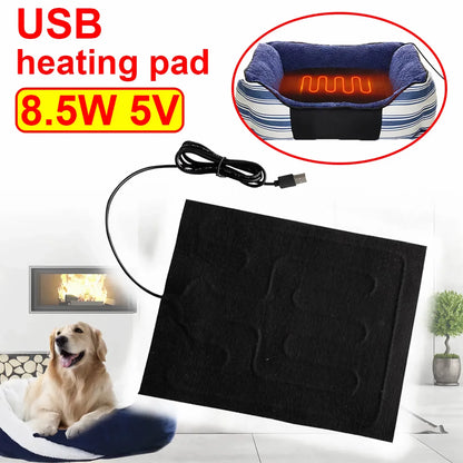 USB Heating Pad - Folding Heated Sheet for Car Seat, Waterproof Seat Warmer for Pets, Reptiles, and Animals - Winter Warm Heater Mat