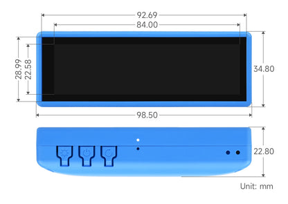 3.49" IPS Capacitive Touch Display - ESP32-S3 High-Performance Development Board, 172×640 Resolution
