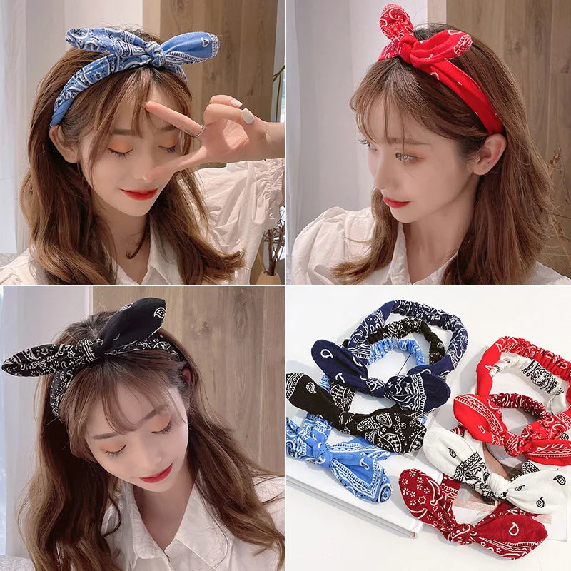 Vintage Boho Suede Headbands for Women – Soft Solid Print Cross Knot Elastic Hairbands & Bandanas for Girls