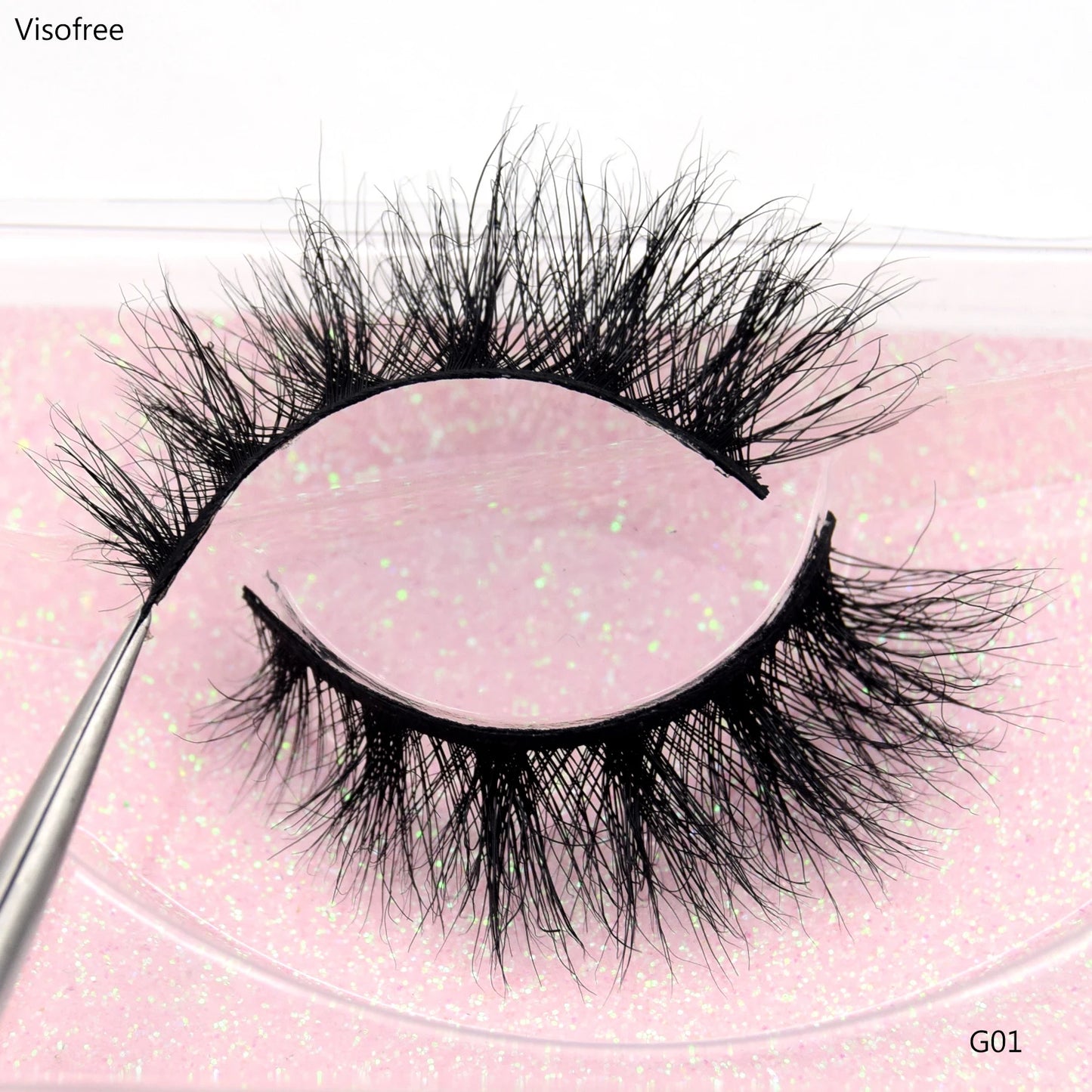 Visofree 3D Mink Eyelashes – Thick Handmade Full Strip Cruelty-Free False Lashes for Makeup M56
