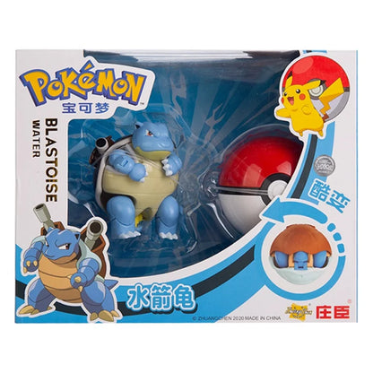 Genuine Pokémon Action Figures Set with Original Box – Pikachu, Charizard, Greninja, Pokéball Deformation Model Toys Gift