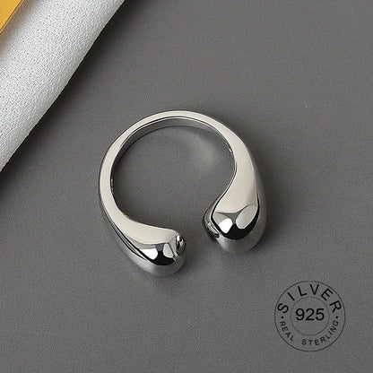 925 Sterling Silver Women’s Open Wave Ring – Irregular Wide Noodle Design Gift