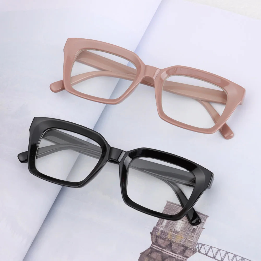 Fashion Square Reading Glasses for Men & Women – Large Frame High-Definition Presbyopia Eyewear, Diopter +1.0 to +4.0