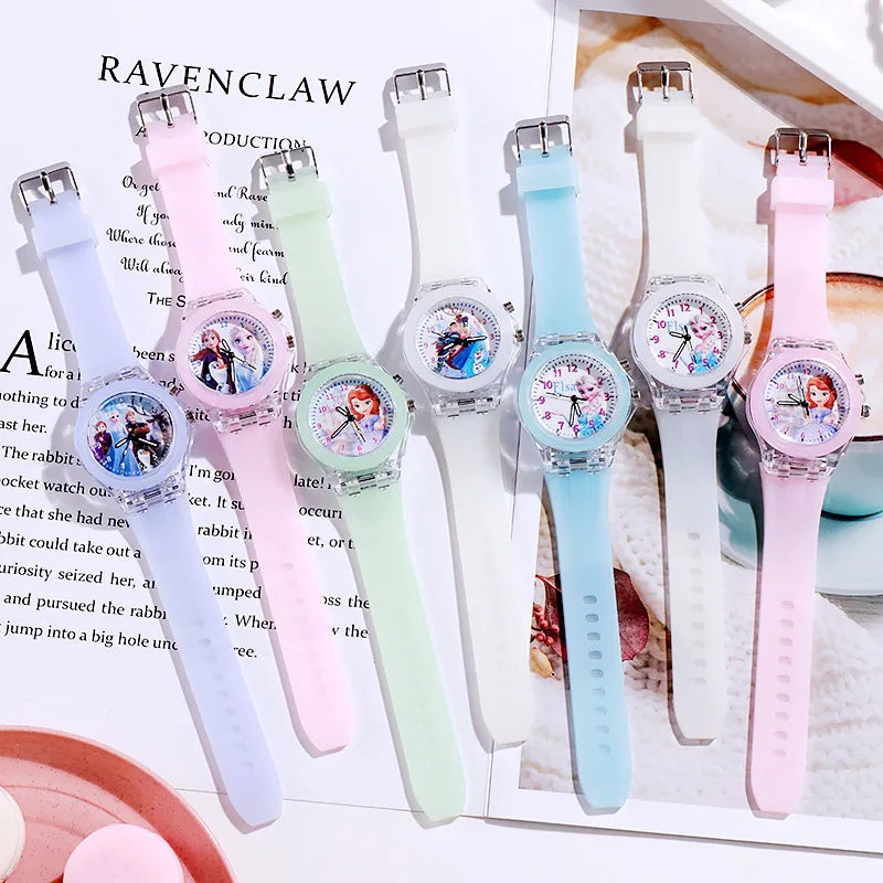Disney Kids Watch for Girls – Princess Elsa Frozen 2 Silicone Strap, Flash Light, Children’s Clock, Reloj Infantil