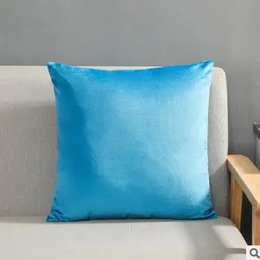 Solid Velvet Pillowcase – Red, Yellow, Blue, & Green Cushion for Sofa, Car, Living Room Home Decor, 45x45cm