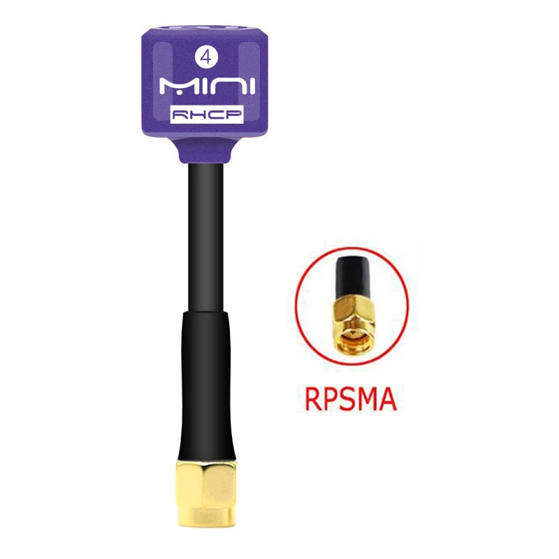 5.8G 4 RHCP Lollipop FPV Antenna – High Gain 2.8dBi SMA/RP-SMA/MMCX/UFL for Racing Drones