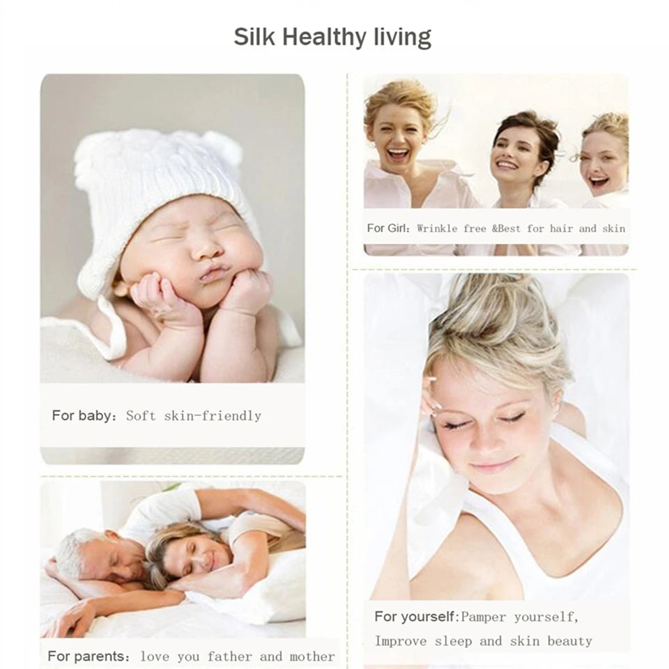 Liv-Esthete 100% Silk Bedding Set - Mulberry Silk Quilt Cover, Bed Sheet & Pillowcase, Queen/King Size Bed Linen