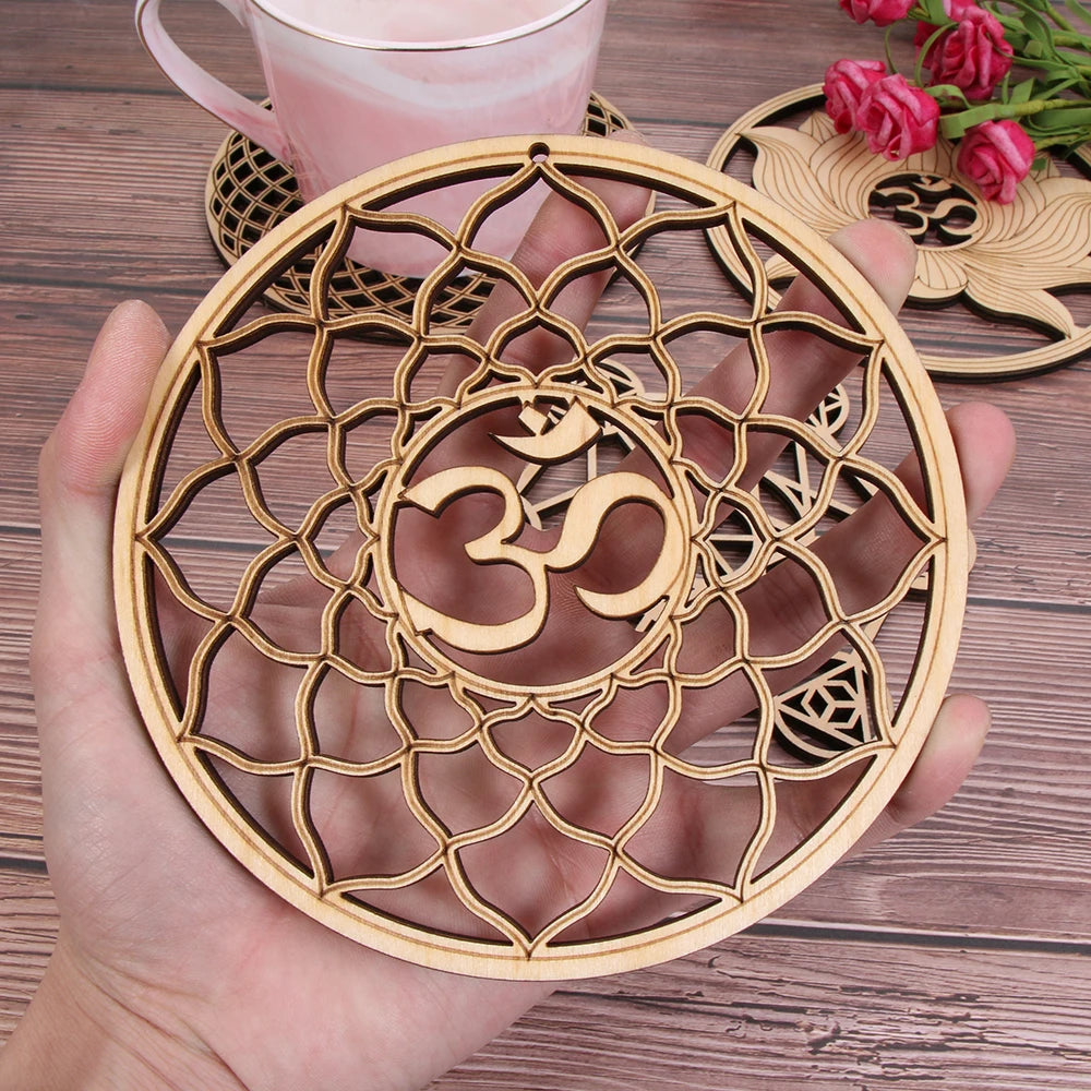14cm Flower of Life Wooden Wall Sign - Laser Cut Wood Art, Home Decor, Coasters, Craft Making, Sacred Geometry Ornament