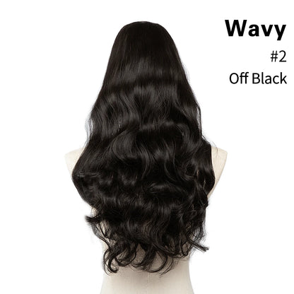 Synthetic U-Part Clip-in Hair Extensions – Long, Straight, Thick Blonde Hairpieces (16, 20, 24 Inch)
