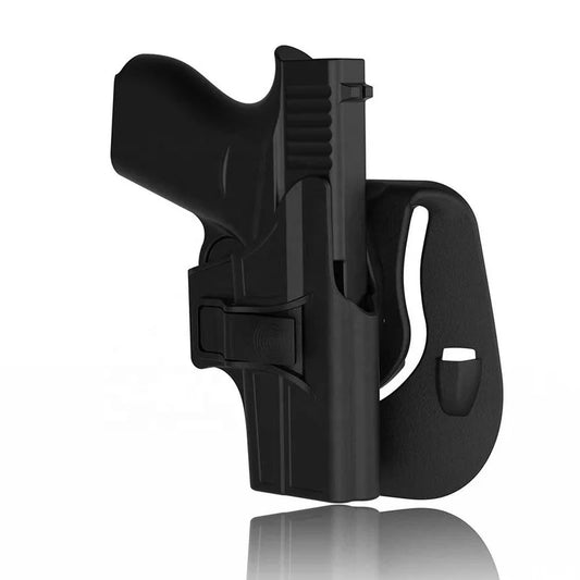 Polymer OWB Glock 43 Holster - 60 Degree Rotatable Paddle Gun Holder with Adjustable Tactical Carry Bag