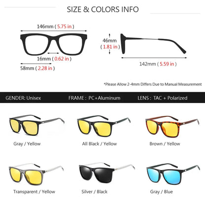 AOWEAR HD Night Vision Glasses – Polarized Yellow Lens Sunglasses for Men, Safe Driving Goggles