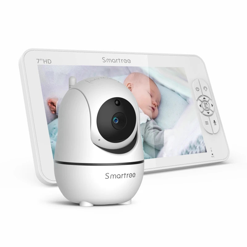 SM70V2 7" 1080P HD Split Screen Baby Monitor – Dual Camera System, Remote Pan/Tilt/Zoom, Hack-Proof Security & 4000mAh Battery Monitor