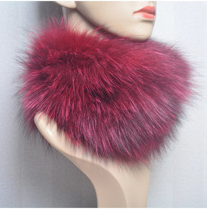 2025 Real Fox Fur Scarf and Headband – Luxury Winter Neck Warmer for Women, 100% Natural Fur, Elastic Ring Muffler