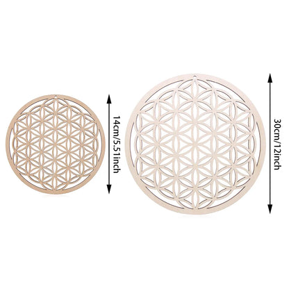14cm Flower of Life Wooden Wall Sign - Laser Cut Wood Art, Home Decor, Coasters, Craft Making, Sacred Geometry Ornament