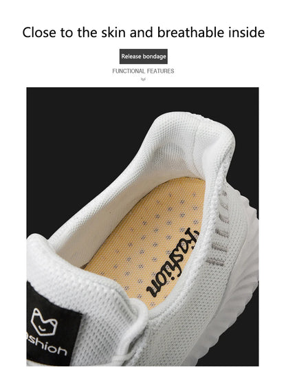 Men's White Sneakers – Casual Walking & Running Shoes, Plus Size 49, Tennis Masculino