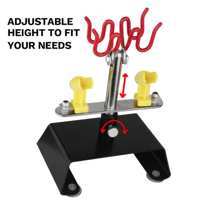 Professional Airbrush Holder Clamp Stand Kit – 4 Mount Spray Gun Tabletop Station with 360° Swivel Tilt