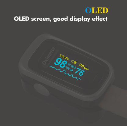 Kiuzou Medical Finger Pulse Oximeter – Portable OLED SPO2, PR, Sleep Monitor, 8-Hour Battery, Blood Oxygen Case