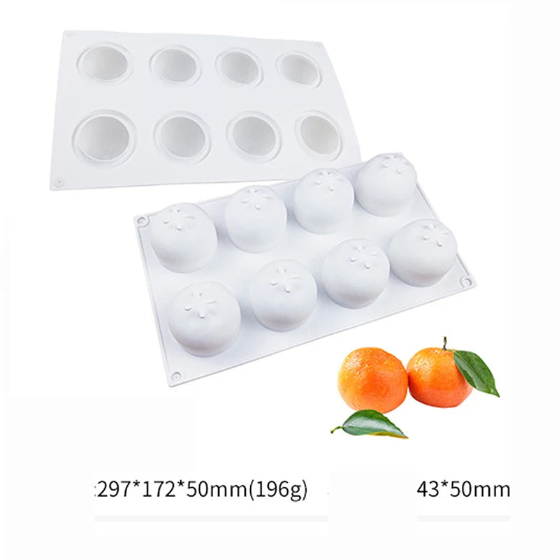 Fruit Series Silicone Cake Mold — Pineapple, Pear, Peach, Mango, Orange & Strawberry for French Dessert & Mousse Baking