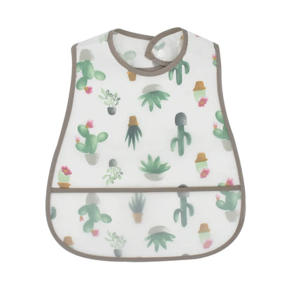 Adjustable Baby Bibs - Waterproof EVA Cotton Cartoon Feeding Bibs with Burp Cloth for Boys & Girls