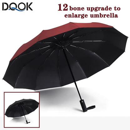 Windproof Automatic Folding Umbrella - Luxury Twelv Bone Large Business Umbrella for Men & Women, Rain Parasol Gift
