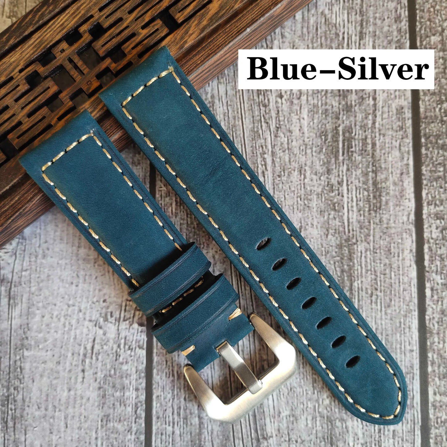 Genuine Leather Watch Band for Panerai Luminor & Radiomir – 18mm-24mm High-Quality Strap with Stainless Steel Buckle