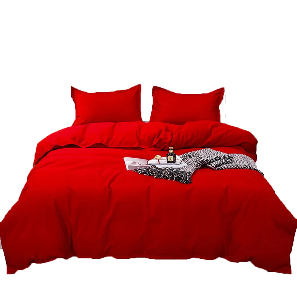 New Design Dark Green Bedding Set - Duvet Cover, Bed Sheet & Pillowcase, King/Queen/Full/Single Size (Excluding Filler), 3/4pcs