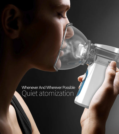 KIUZOU Silent Handheld Mesh Nebulizer – Portable Asthma Inhaler & Mini Humidifier for Kids & Adults