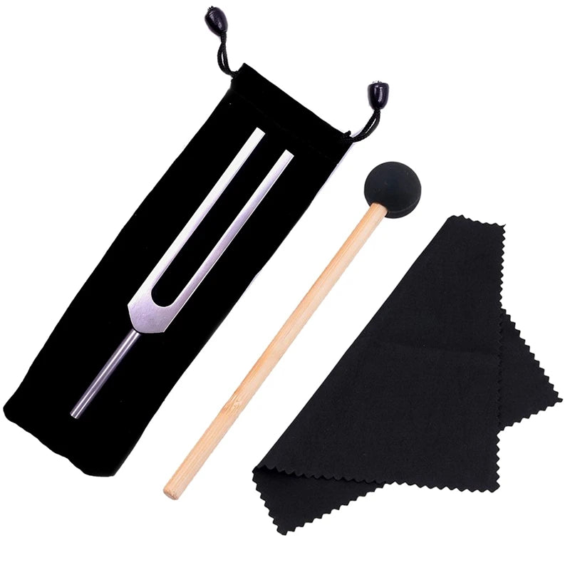 528Hz Tuning Fork Set with Mallet - 528C Tuner for DNA Repair & Nervous System Health Care