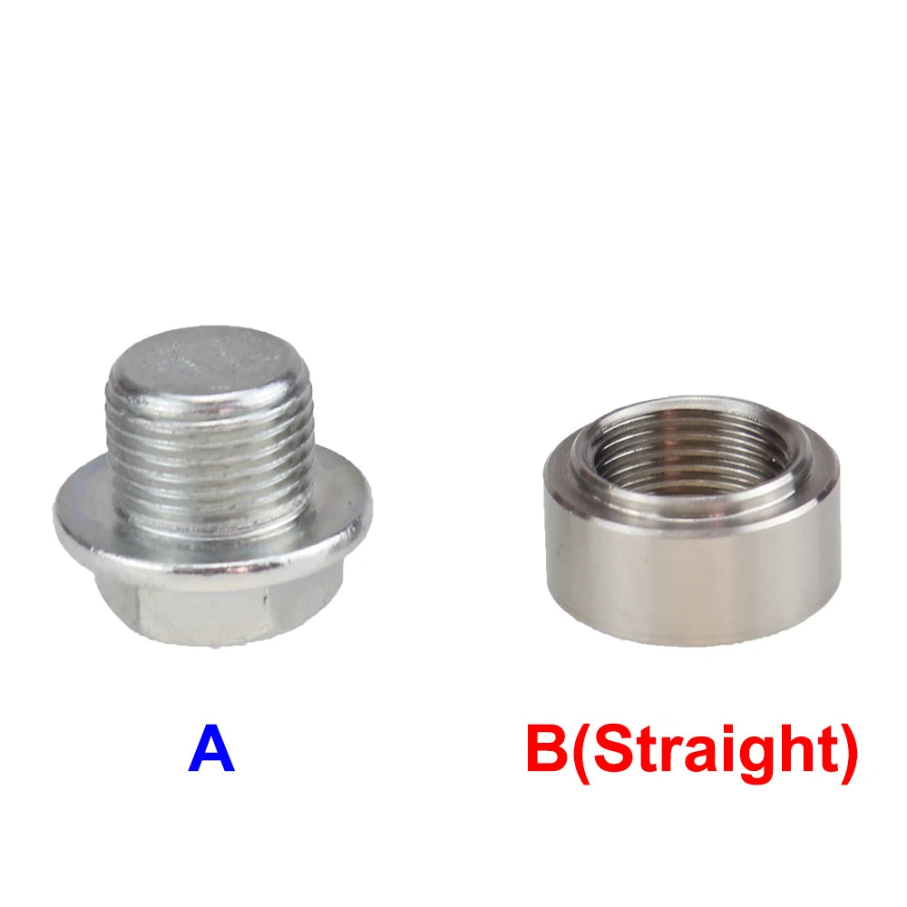 Oxygen Sensor Stainless Steel Bung Plug Nut Kit — Stepped Mounting Cap, Wideband Nut Fitting for Weld Bungs M18x1.5