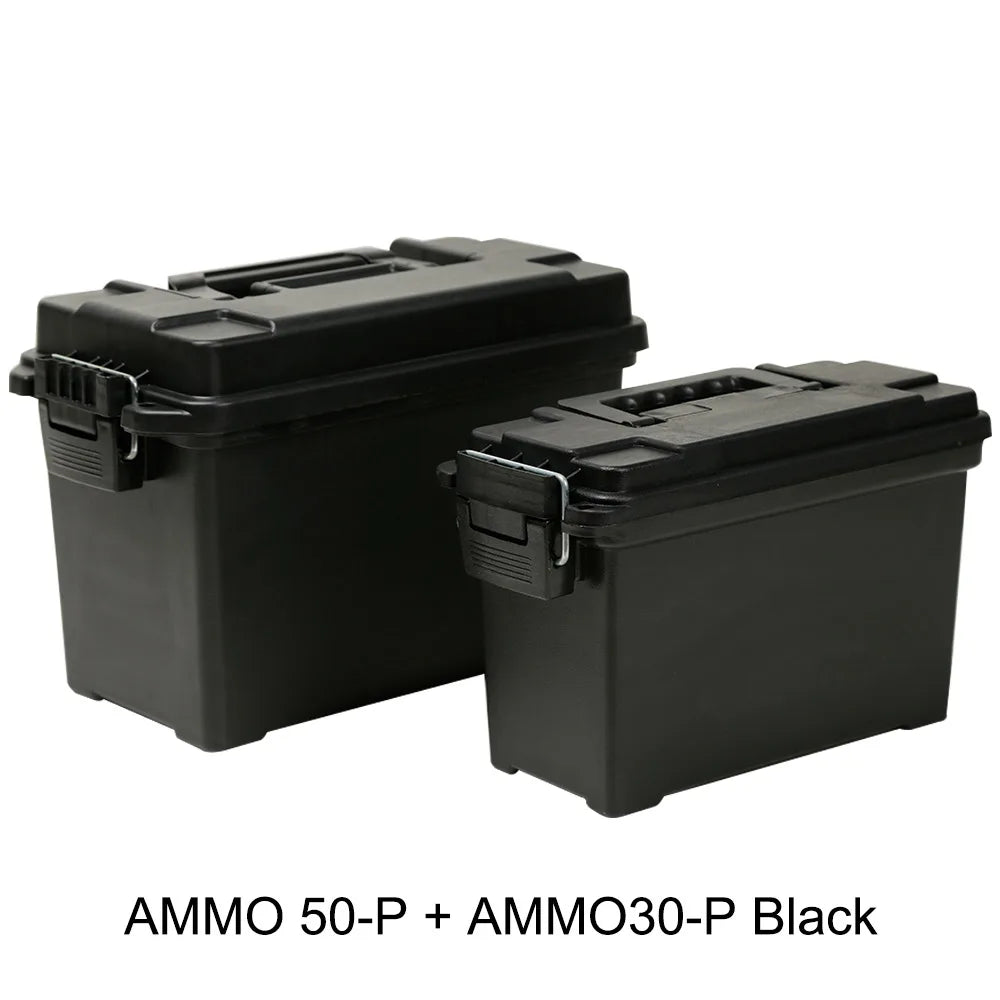 Plastic Ammo Box – Lightweight High-Strength Bullet Storage Case, Weapons Safe, Ammo Can Crate Accessory