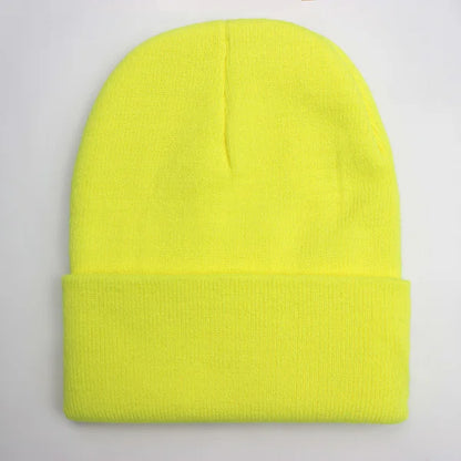 Solid Unisex Beanie – Soft Warm Wool Blend Knitted Cap for Men and Women, Autumn Winter Skullcap, Ski Hat, 24 Colors