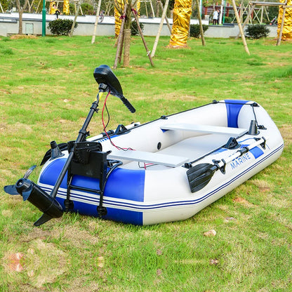 Solarmarine PVC Inflatable Belly Boat – River Fishing Kayak, Fishing Boat with Outboard Engine Installation Option