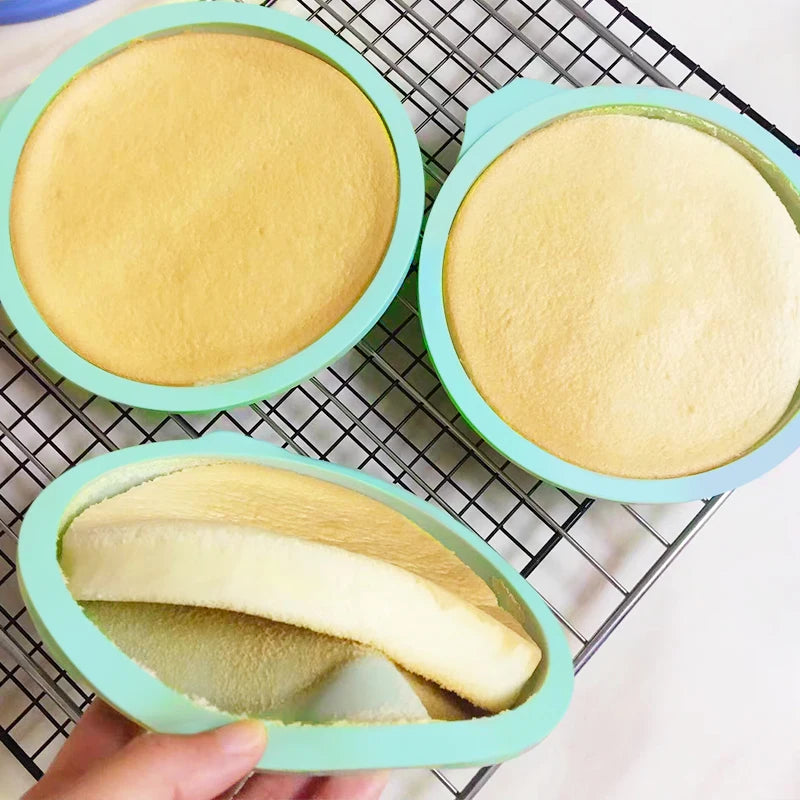 FAIS DU Silicone Cake Pan Set – 2-8pcs 4/6/8inch Round Molds for Rainbow Cake & Mousse Baking