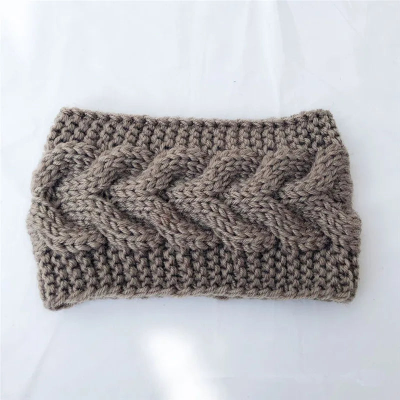 Women's Solid Color Knitted Headband – Elastic Twisted Turban Headwrap, Winter Hair Band for Girls, Fashion Hair Accessories
