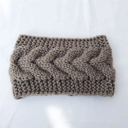 Women's Solid Color Knitted Headband – Elastic Twisted Turban Headwrap, Winter Hair Band for Girls, Fashion Hair Accessories
