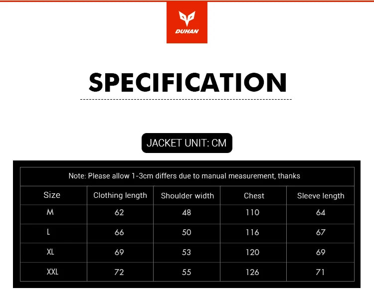 DUHAN Windproof Motocross Jacket & Pants for Men – Wear-Resistant Motorcycle Gear with Body Armor, Winter Moto Clothing