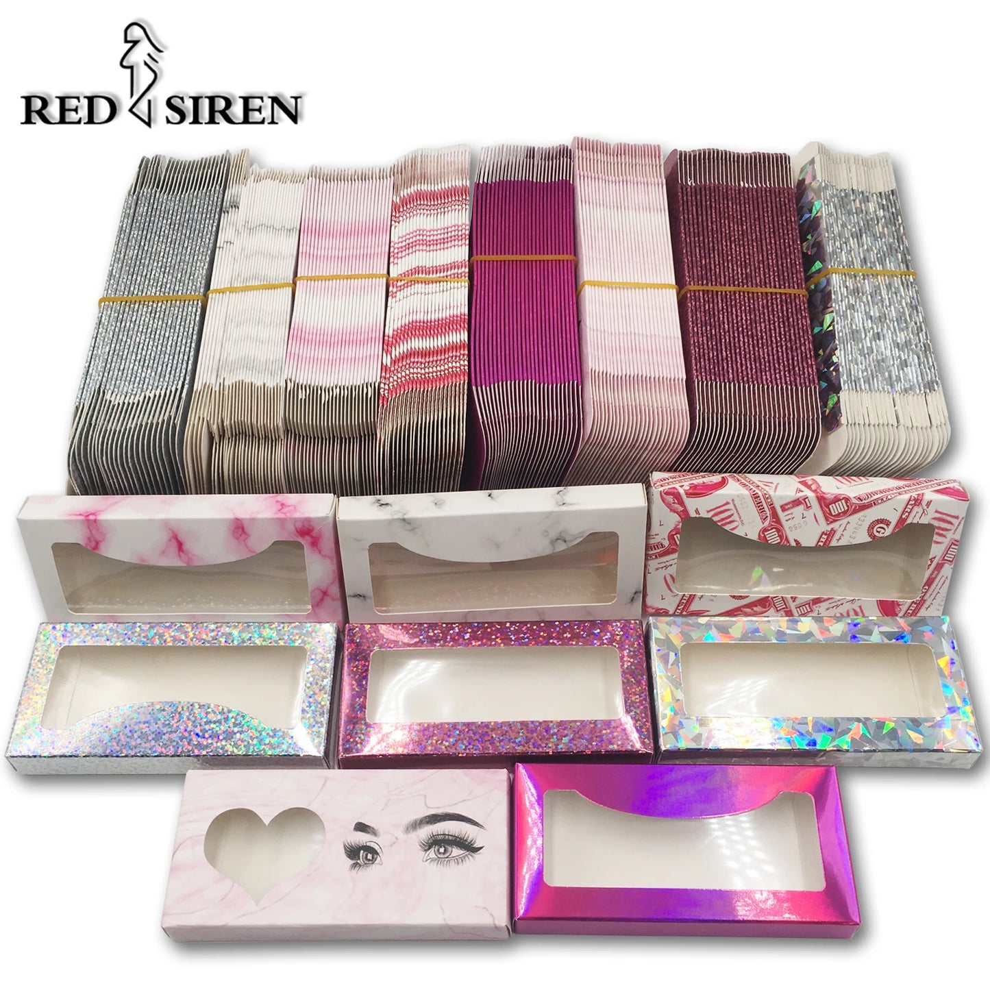 Custom Eyelash Packaging Boxes –  25mm Mink Lash Cases (10–100 pcs) Marble Design with Logo Printing Option