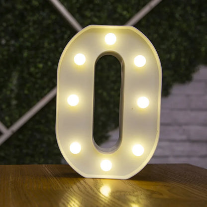 Alphabet & Number LED Lamp Night Light – Warm Battery-Powered Luminous Letter Light for Home, Wedding, Birthday & Party Decoration