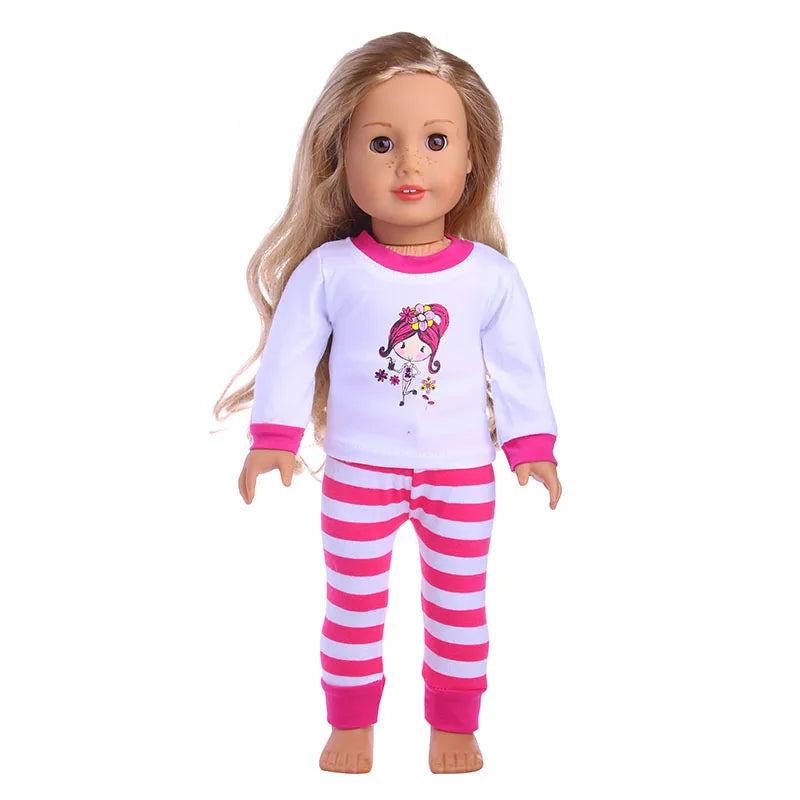 15-Style Doll Pajamas & Nightgowns – Cute Patterns for 18-Inch American & 43cm Born Dolls, Doll Accessories Toy