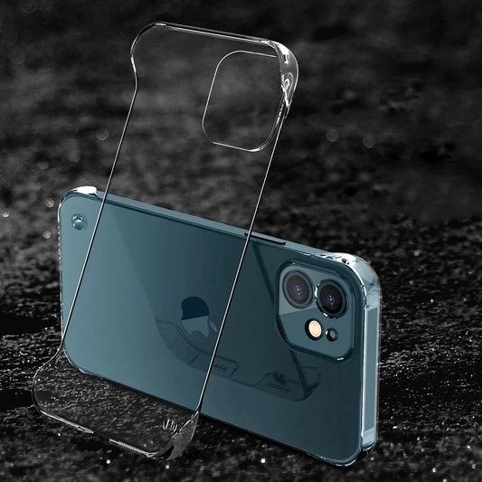 Ultra Thin Transparent PC Hard Case for iPhone 7–16 Series | Borderless Anti-Drop Protection Cover