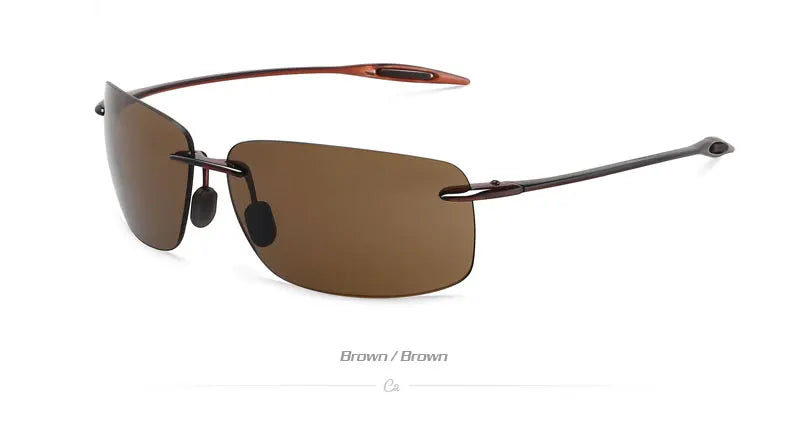 Classic Sports Rimless Sunglasses – UV400 Protection, Rectangle Frame for Men & Women, Ideal for Driving, Golf, and Outdoor Activities