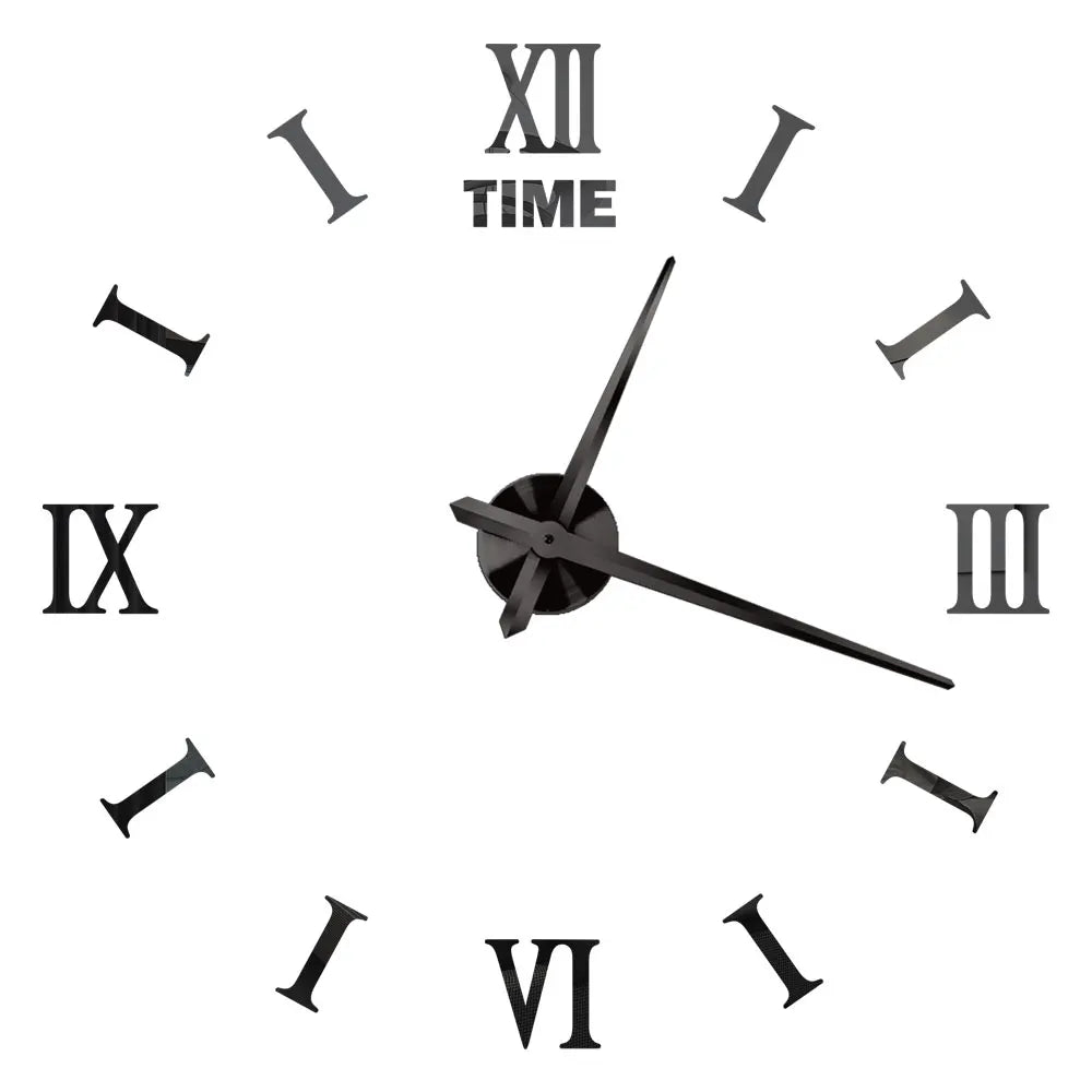 3D DIY Wall Clock - Modern Acrylic Mirror Sticker Quartz Clock For Living Room Decor With Silent Movement