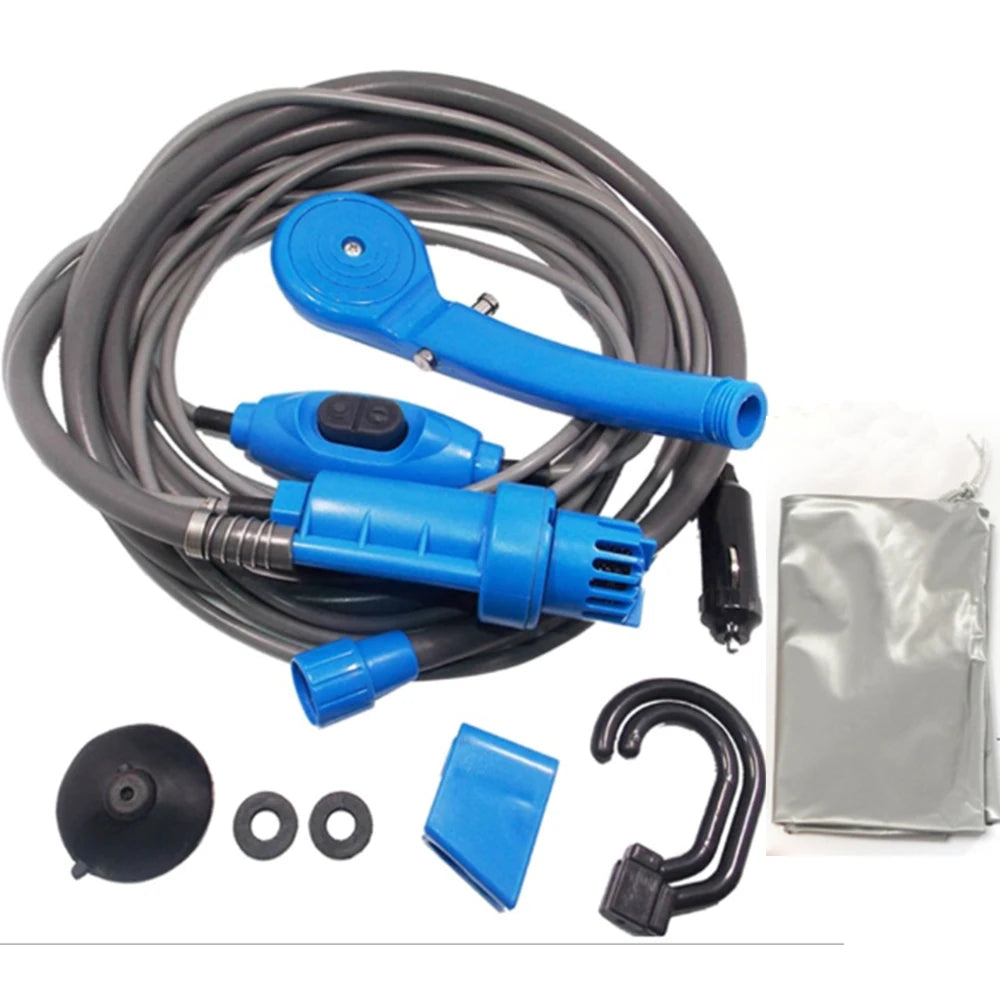 Portable Camping Shower Pump - 12V Car Cigarette Lighter Outdoor Shower for Travel, Plant Watering, Car Cleaning & Pet Bath