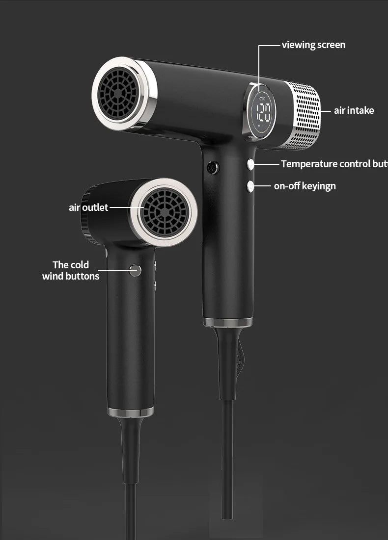 1800W Professional Salon Hair Dryer — High-Speed Brushless BLDC Motor with Negative Ion