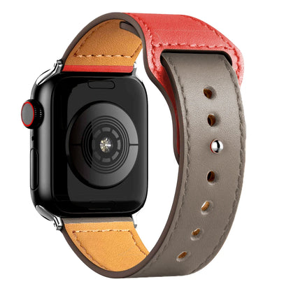 Leather Band for Apple Watch Ultra 2 – Compatible 49mm/45mm/44mm/41mm/40mm/38mm, Wrist Bracelet Strap for iWatch Series 3–9, SE, 4, 5, 6, 7, 8 & 9